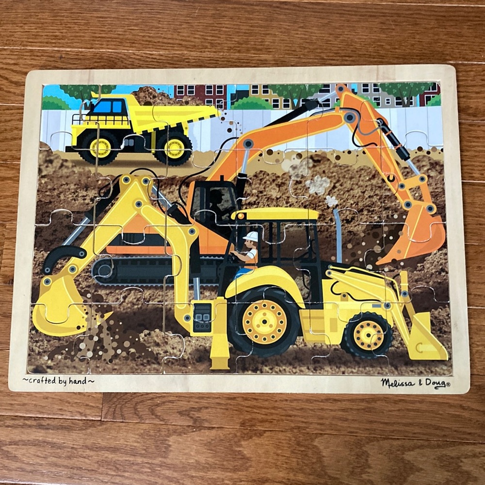 Melissa & Doug - TRACTORS WOODEN JIGSAW TRAY PUZZLE